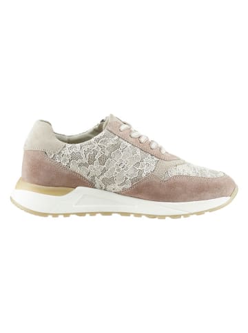 Heine Leren sneakers lichtroze/wit
