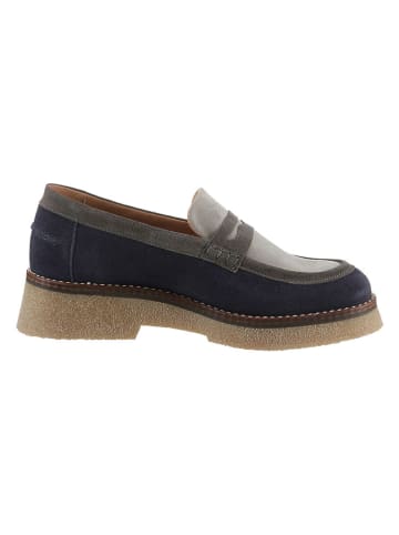 Heine Leren mocassins grijs