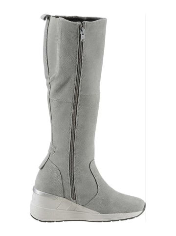 Heine Leder-Stiefel in Grau