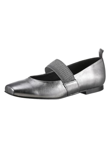 Heine Leder-Ballerinas in Anthrazit