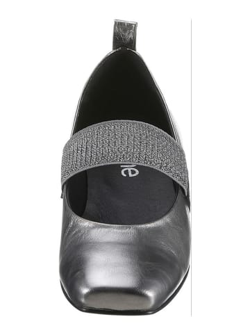 Heine Leder-Ballerinas in Anthrazit
