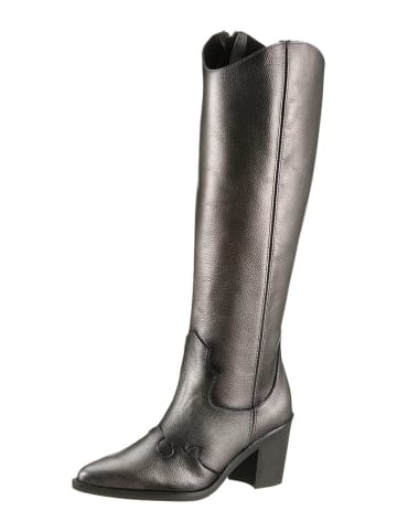 Heine Leder-Stiefel in Anthrazit