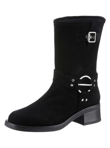 Heine Leder-Stiefel in Schwarz