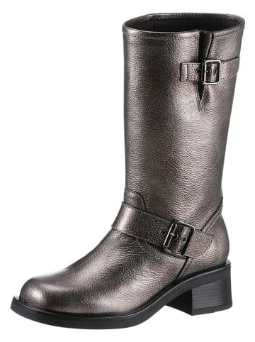 Heine Leder-Stiefel in Anthrazit