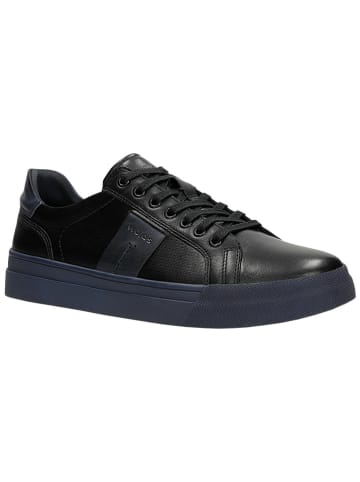 Wojas Leder-Sneakers in Schwarz/ Dunkelblau
