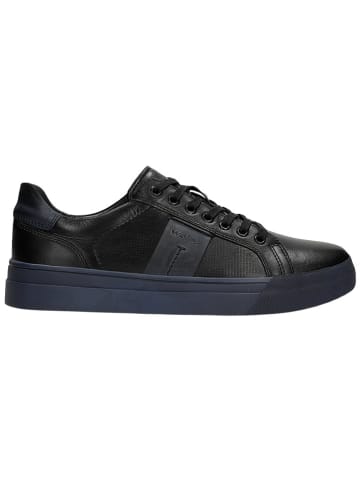 Wojas Leren sneakers zwart/donkerblauw