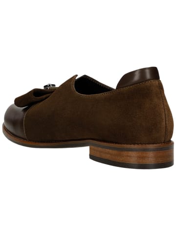 Wojas Skórzane slippersy w kolorze brązowym