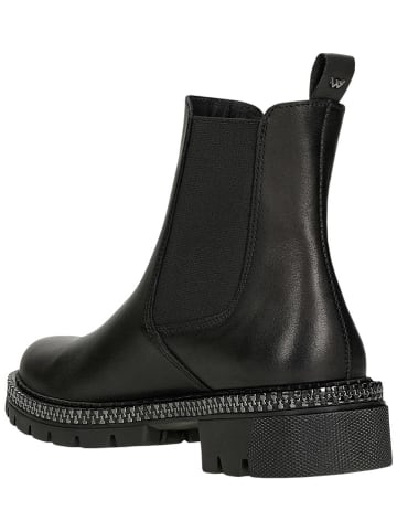 Wojas Leder-Chelsea-Boots in Schwarz