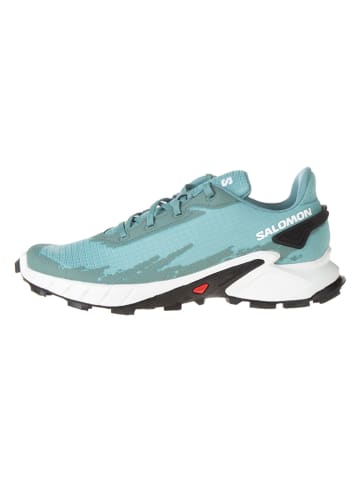 SALOMON Buty "Alphacross 4" w kolorze turkusowym do biegania