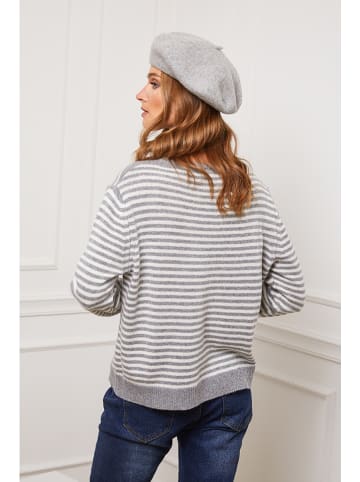 Joséfine Pullover "Astro" in Hellgrau/ Creme
