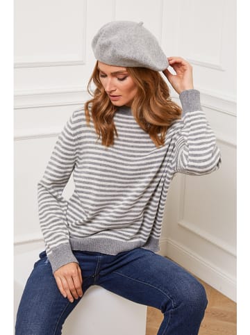 Joséfine Pullover "Astro" in Hellgrau/ Creme