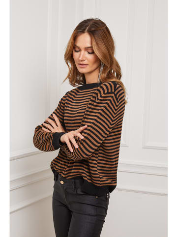 So Cachemire Pullover in Camel/ Schwarz