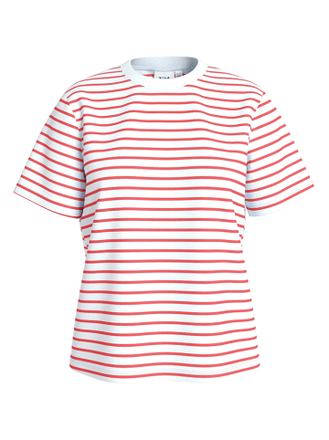 Vila Shirt in Rot/ Weiß