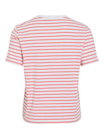 Vila Shirt in Rot/ Weiß