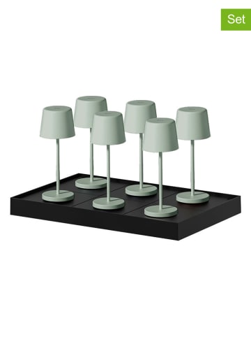 lumisky 6-delige set: ledtafellampen "Kelly Mini" kaki - (H)22 x Ø 8,2