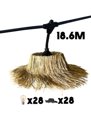 lumisky Lichtergirlande "Tahiti" in Hellbraun - (L)18,6 m