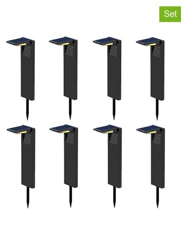lumisky 8er-Set: Solar-Gartenstecker "Ostry" in Schwarz - (B)16 x (H)41 x (T)9 cm