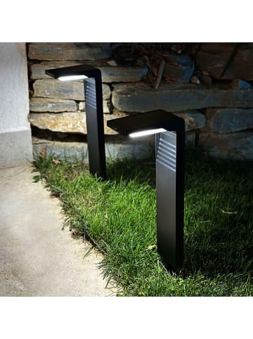 lumisky 8er-Set: Solar-Gartenstecker "Ostry" in Schwarz - (B)16 x (H)41 x (T)9 cm
