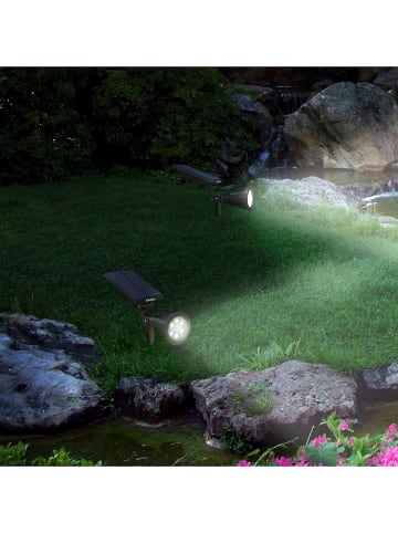 lumisky LED-Solarbodenspots "Spiky" in Schwarz - (B)28 x (H)42 x (T)10 cm