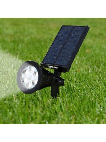 lumisky LED-Solarbodenspots "Spiky" in Schwarz - (B)28 x (H)42 x (T)10 cm