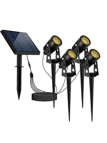 lumisky Solar-Bodenspots "Mini Roundy" in Schwarz - (B)14,3 x (H)28,2 x (T)8,7 cm