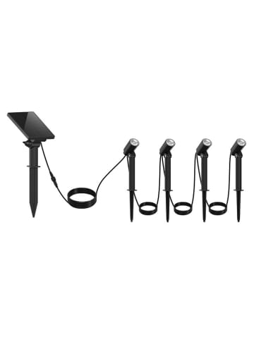 lumisky Solarna lampa najazdowa "Mini Roundy" w kolorze czarnym - 14,3 x 28,2 x 8,7 cm
