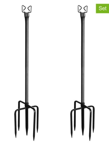 lumisky 2er-Set: Gartenstecker "Pendilo" in Schwarz - (H)280 x Ø 16 cm