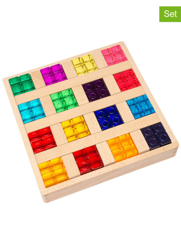 SUNNYSUE Houten bouwdoos met acrylblokken - vanaf 3 jaar