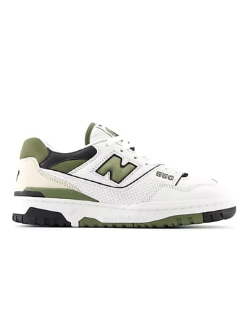 New Balance Leder-Sneakers "BB550" in Weiß/ Khaki