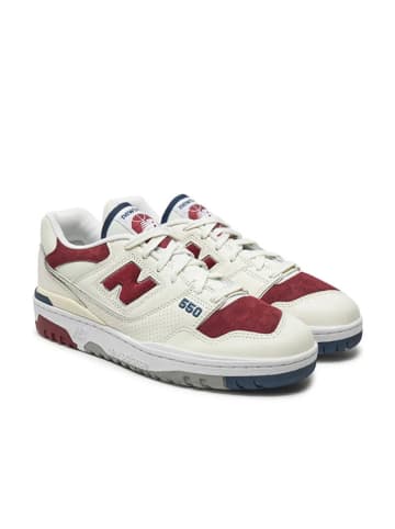 New Balance Leder-Sneakers "BB550" in Weiß/ Rot