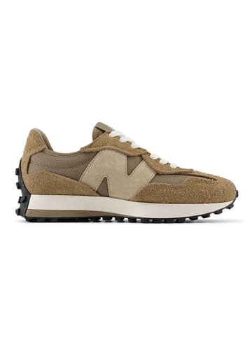 New Balance Leder-Sneakers "327" in Hellbraun