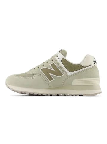 New Balance Skórzane sneakersy "574" w kolorze zielonym