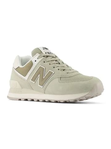 New Balance Skórzane sneakersy "574" w kolorze zielonym