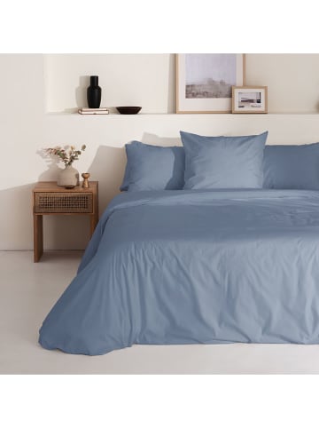 ethere Perkal dekbedovertrek blauw