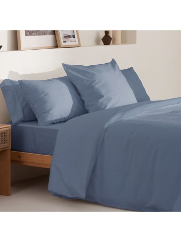ethere Perkal dekbedovertrek blauw