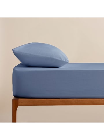 ethere Perkal hoeslaken donkerblauw
