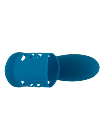 Orion Vibrator mit Penisring in Blau - (L)6,5 cm