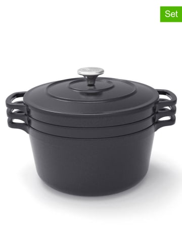 Brandt 8tlg. Kochgeschirr-Set in Schwarz - Ø 25 cm