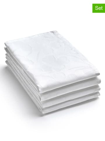 Brandt 4-delige set: linnen servetten wit - (L)50 x (B)50 cm
