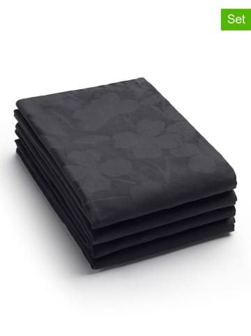 Brandt 4-delige set: servetten antraciet - (L)50 x (B)50 cm