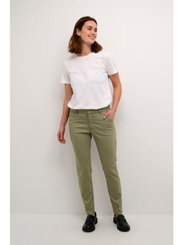 Kaffe Spodnie chino "Lea" w kolorze oliwkowym