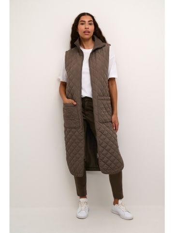 Kaffe Lang gilet "Severina" bruin