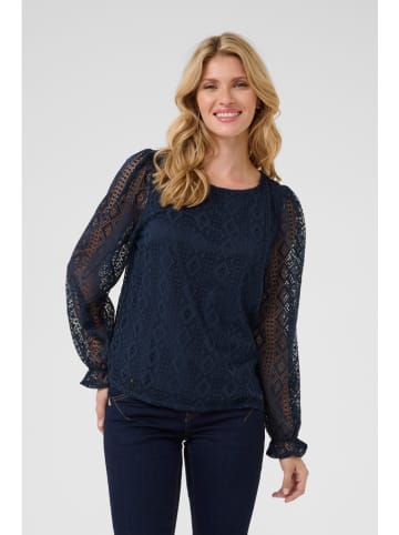 Cream Blouse "Valerie" donkerblauw