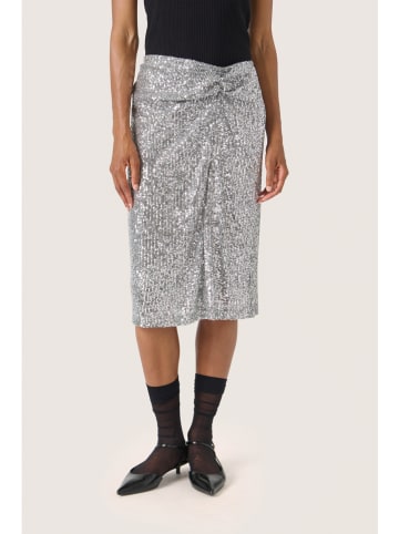 SAINT TROPEZ Paillettenrok "Botilde" zilverkleurig