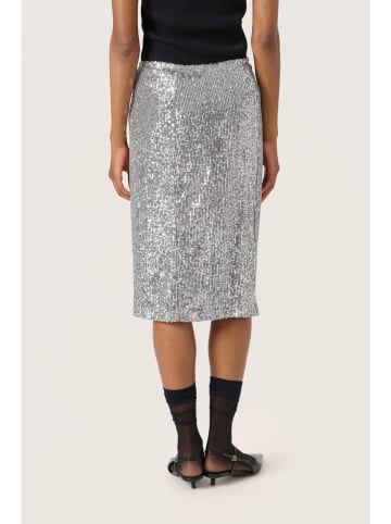 SAINT TROPEZ Paillettenrok "Botilde" zilverkleurig