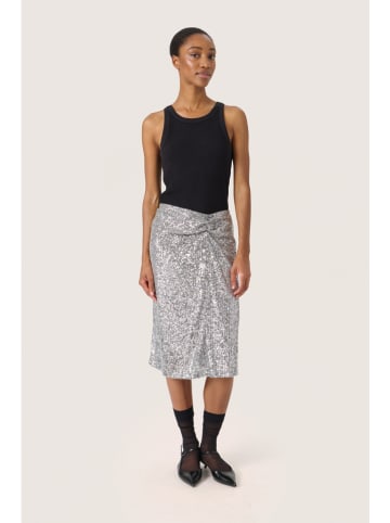 SAINT TROPEZ Paillettenrok "Botilde" zilverkleurig