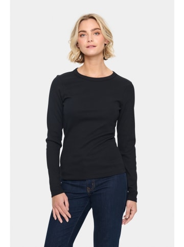 SAINT TROPEZ Longsleeve "Aster" in Schwarz
