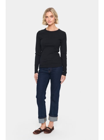 SAINT TROPEZ Longsleeve "Aster" zwart
