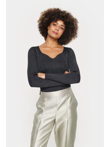 SAINT TROPEZ Longsleeve "Dagny" in Schwarz