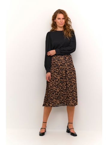 CULTURE Kleid "Carly" in Schwarz/ Hellbraun